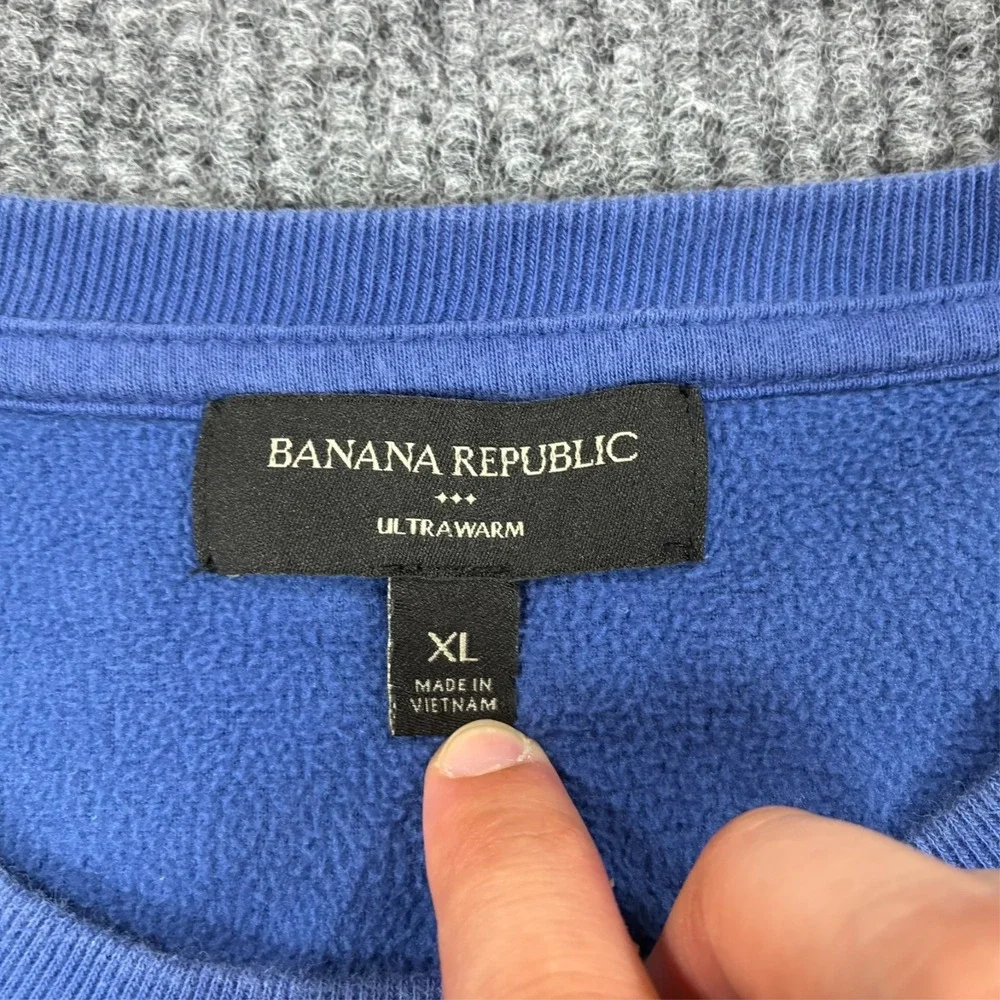 Banana Republic Ultrawarm Sweatshirt Mens Size XL Blue Fleece Crewneck Pullover